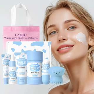 LAIKOU ✨ Conjunto De Leite Glowlaikou Rotina 5 Em 1 : Iluminar O Rosto + Olhos Depuff + Lábios Rechonchudos | Cuidado Co em Oferta na Shopee