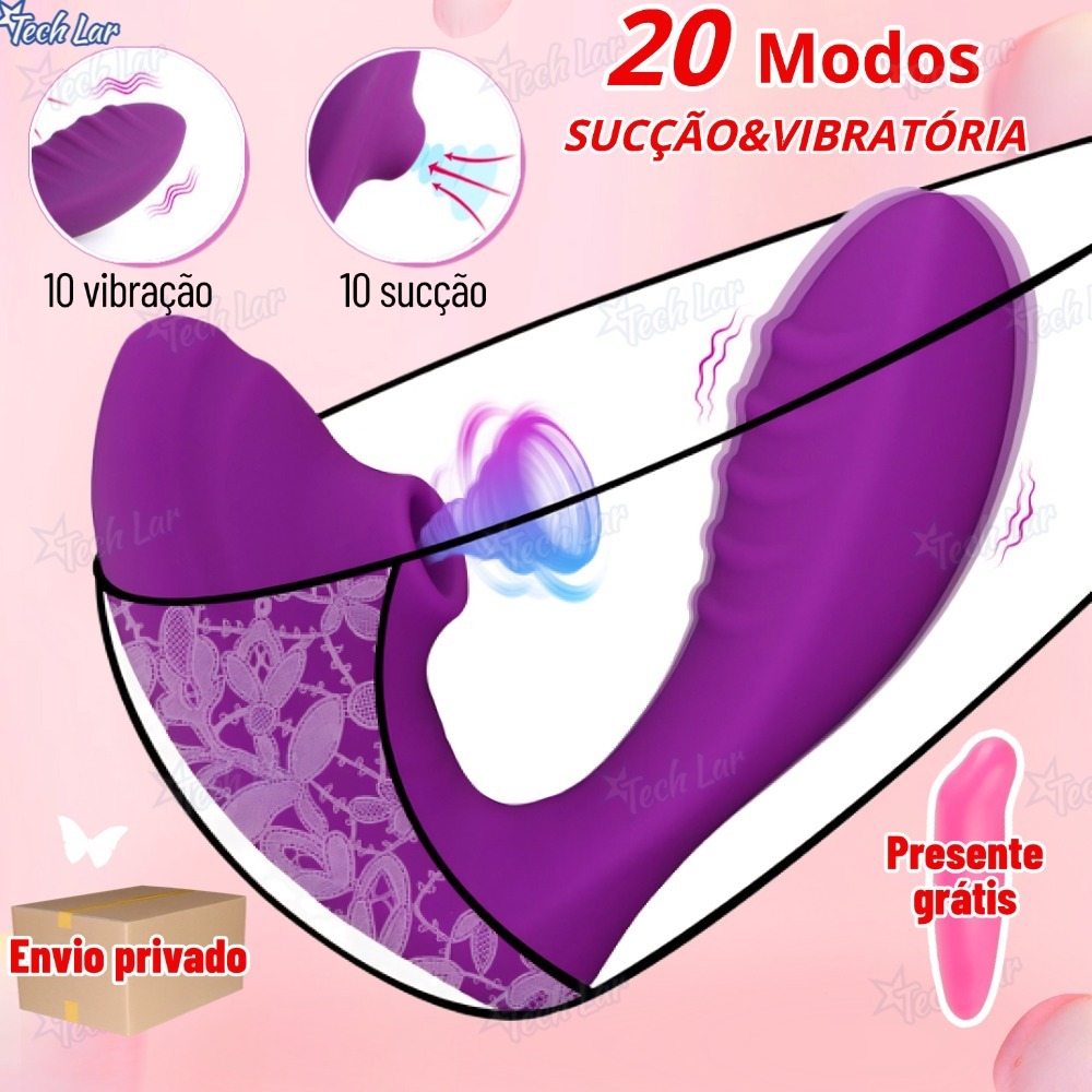 Vibrador com Sucção 10 modos de vibração Para Mulheres Sugador Clitóris ...