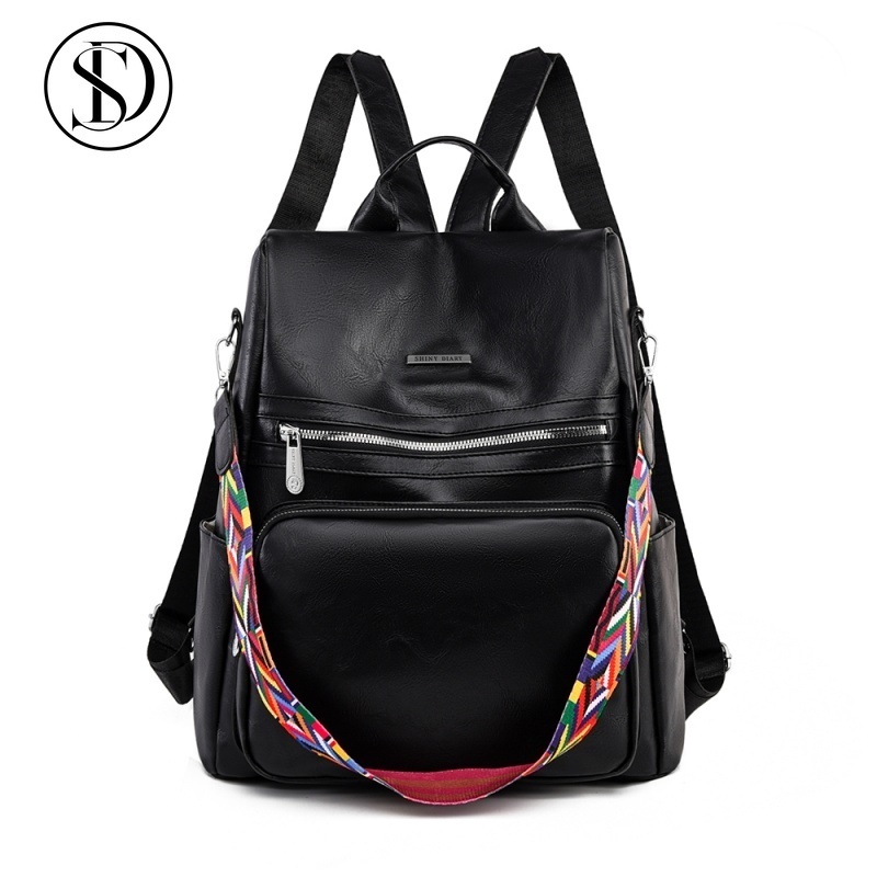 SHINYDIARY Mochila Bolsa Feminina GRANDE Escolar Trabalho Viagem Couro Sintéticos
