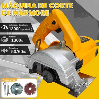 Serra Mármore 1300w Profissional Corta Piso Granito Ceramica Ferro Madeira Concreto Potente Tipo em Oferta na Shopee