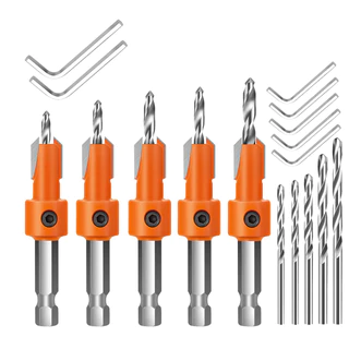 【24 Hora Envio】Kit Com 5 Peças Broca Escareadora Rebaixo De Parafuso Em Madeira Com Limitador