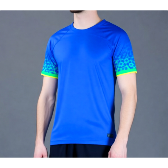 Camiseta Casual masculina azul manga curta