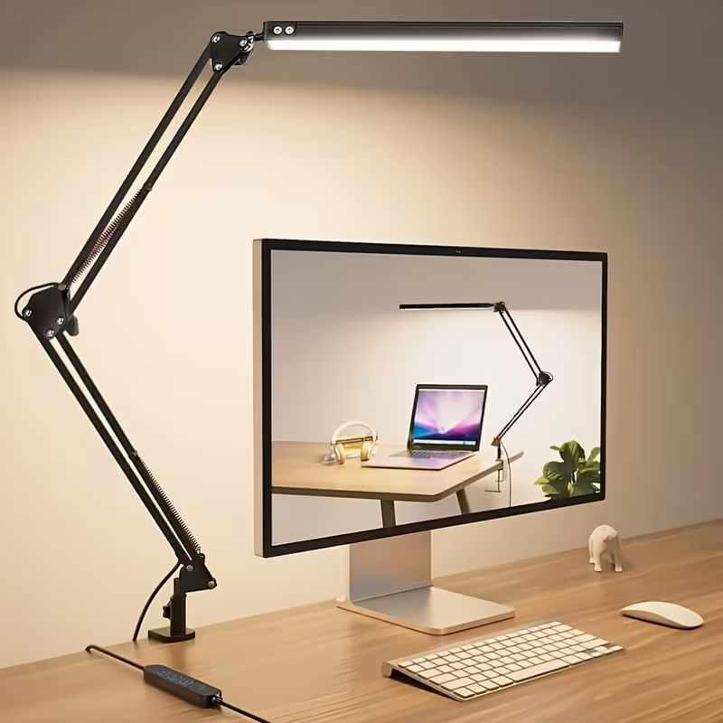 Luminária de Mesa Articulada Regulável com garra