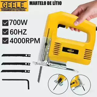 Serra Tico Tico 700w Base Ajustável + 3 serras Corta Madeira Mdf Metal Aluminio Plastico GEELE em Oferta na Shopee