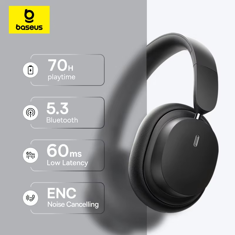 Baseus Fones De Ouvido Sem Fio Bluetooth 5.3 Nível Alta Fidelidade Fone ...
