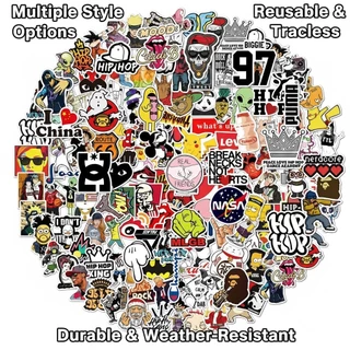 200/100/50 Unidades LanLanStickers Pacote De Adesivos De Vinil Legal Para Capacete , Bicicleta , Estojo De Lápis em Oferta na Shopee