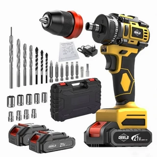 Parafusadeira Furadeira 3/8“ 10mm 21V 2 Baterias Com Maleta e Acessórios Completo brushless