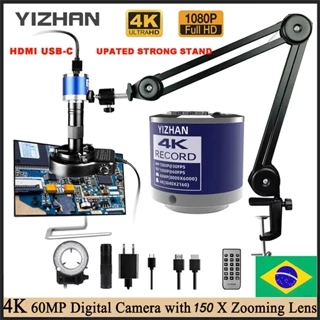 YIZHAN Microscópio de vídeo industrial 48mp 1080p hdmi type-c câmera zoom 150x Lente Atualizada Suporte Reforçado em Oferta na Shopee