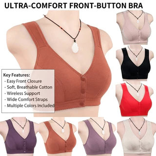 Sutiã Push-Up com Fechamento Frontal - Sem Fios e Confortável em Algodão para Mulheres Plus Size em Oferta na Shopee