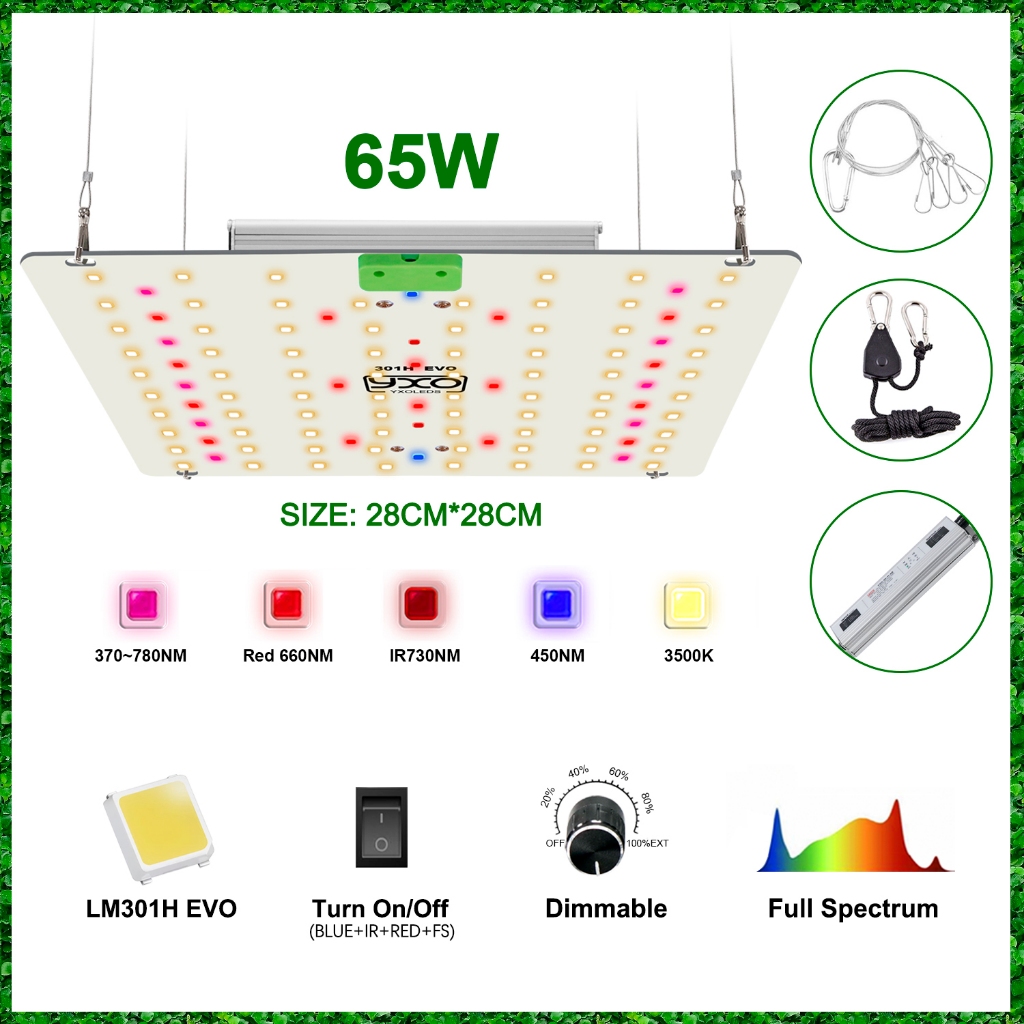 Samsung Lm301h Evo 65w Quantum Board Grow Light Com Driver Yxo | Shopee ...