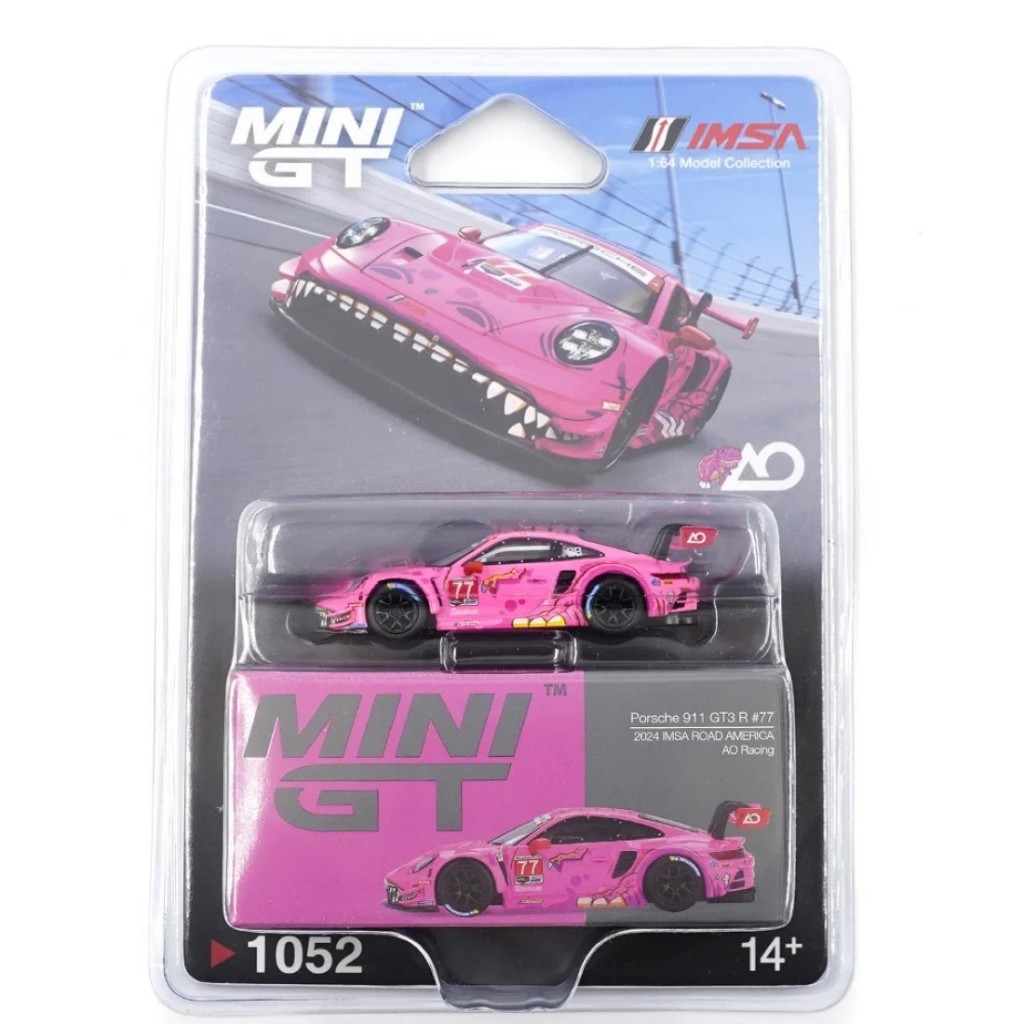Mini GT MGT01052-L 1052 1/64 Porsche 911 GT3 R # 77 AO Racing 2024