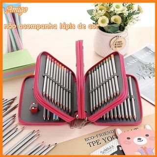 Estojo/Escolar Para Lápis Com Divisórias/Grande Capacidade 4 Níveis E Zíper 72 Canetas em Oferta na Shopee