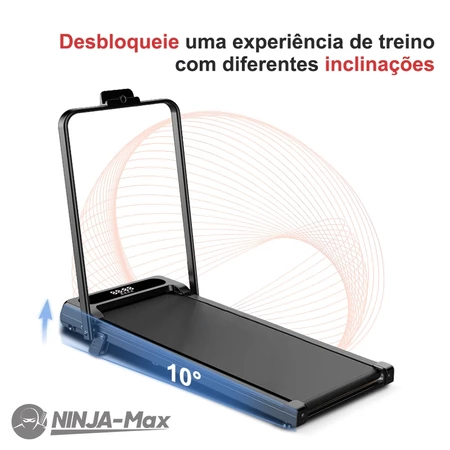 NINJA Max Esteira Elétrica Portátil Fitness Residencial Até 120 kg Velocidade 0 8km h (127V 220V)