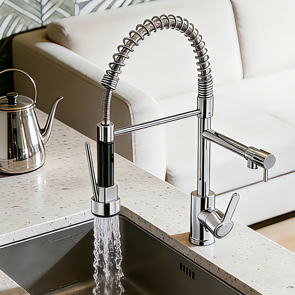 Torneira De Cozinha Gourmet De Alça Dupla MUSE Com Extensor De Spray ...