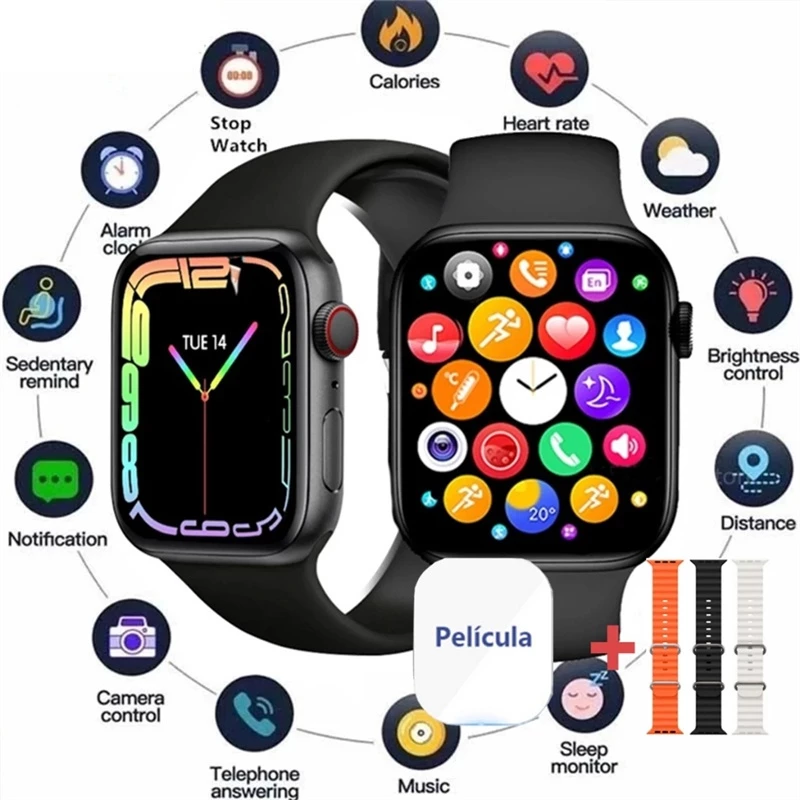 Smartwatch da série W29mais recente, tipo esportivo, suporte para GPS, NFC e monitoramento