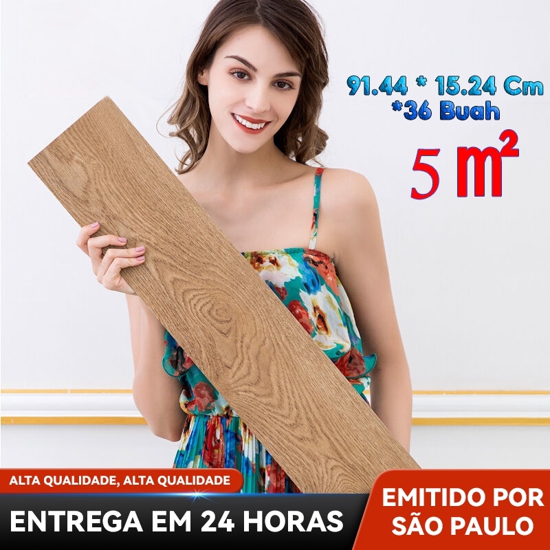 5㎡/36PCS Piso Painel Revestimento VinilicoAdesivo Lavável Madeira - O mofo no adesivo nāo afeta o uso normal