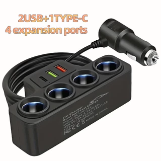 Adaptador De Isqueiro De Carro 120W 4 Em 1 12V/24V Tomada USB