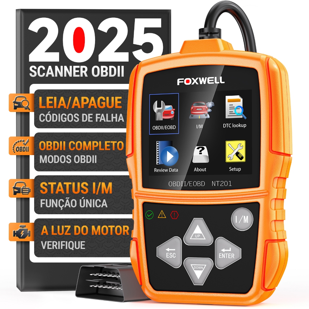 FOXWELL NT201 Automotivo Básico OBD2 Scanner Desligar Verifique O Leitor De Código De Luz Do Motor Falha Clara em Oferta na Shopee