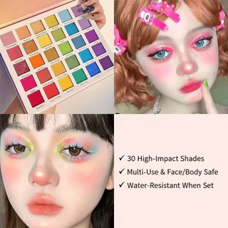 Paleta De Sombras Arco-Íris De 30 Cores Pérola Lantejoulas Maquiagem De Palco Para Festa E Festival em Oferta na Shopee