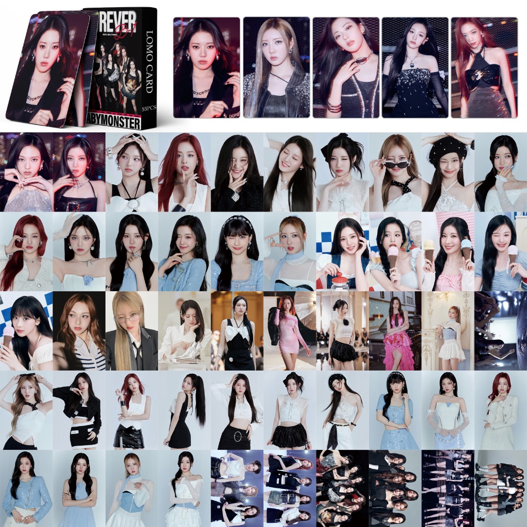 55 Pçs/set BABYMONSTER Photocards FANCLUB Olá MONSTIEZ Álbum LOMO