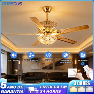 3 Cores 110V-220V Ventilador De Teto Com Luz LED Luxuoso Quarto Sala de Estar 60W 5 Folhasl Com Controle Remoto em Oferta na Shopee
