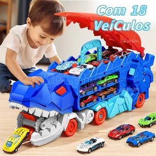 Kit Infantis Grande Brinquedo Carrinho De Dinossauro Carros De Monster Truck Transformes Pista De Com 18 VeíCulos em Oferta na Shopee