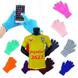 Luvas De Malha Macia Inverno Quente Tela Sensível Ao Toque Do Telefone Inteligente Dedo Cheio Para Mulheres Meninas Nitr