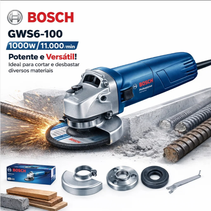 esmerilhadeira bosch lixadeira 220v GWS6-100 1000W lixadeira bosch 110v Angular esmerilhadeira 220V