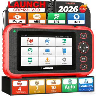2026 Scanner Automotivo LAUNCH CRP123I V3 Scanner para ABS SRS ENG 7 Redefinições Óleo/EPB/BMS em Oferta na Shopee
