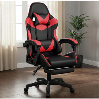 Cadeira gamer Ergonômica Reclinável Altura Ajustável Reclina 180° Couro Sintético Giratóri