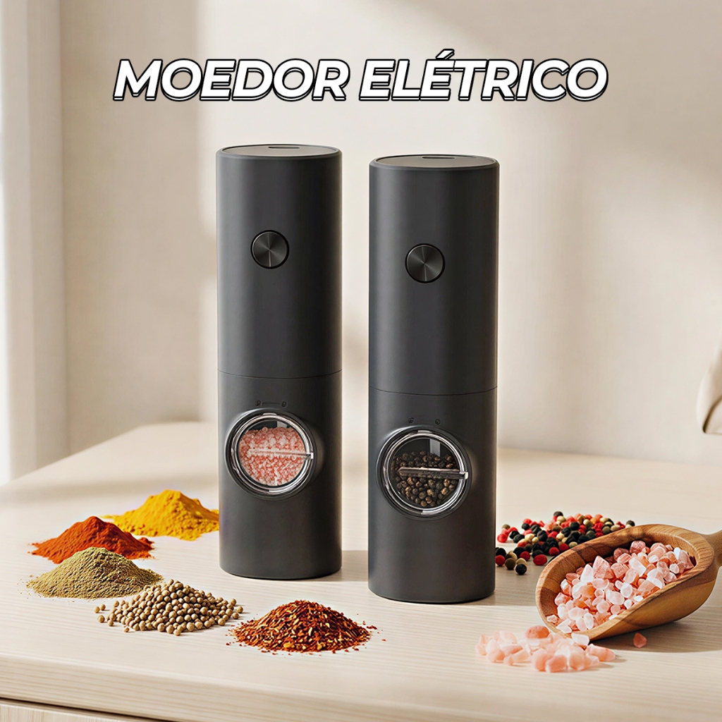 Moedor Elétrico De Pimenta Para Uso Doméstico-Perfeito Preta