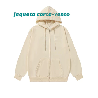 Casal Primavera Outono Novo Estilo Moda All-Match Topo Streetwear Amor Versão Solta Zíper Aberto Manga Longa Ho
