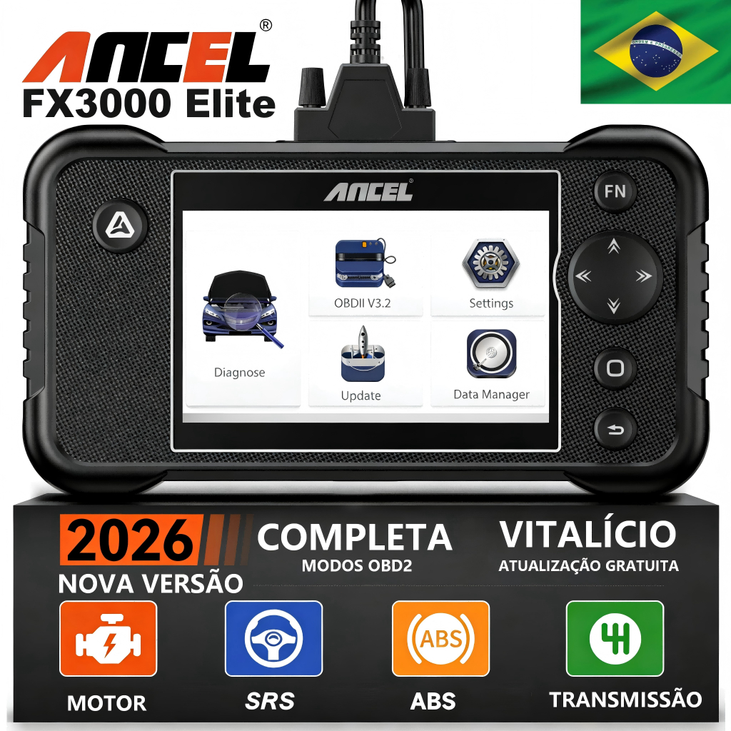 ANCEL FX3000Elite Obd2 Scanner Leitor De Código Automático Ferramenta De Diagnóstico Do Carro Motor ABS SRS Transmissão em Oferta na Shopee