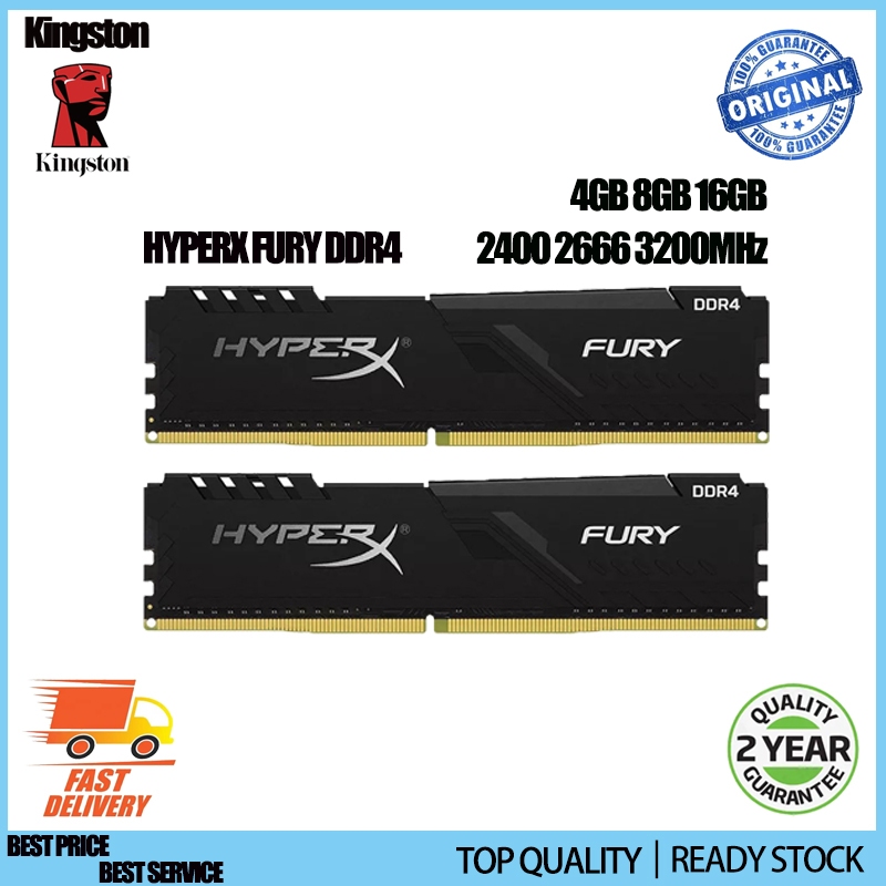 Kingston HyperX FURY RAM DDR4 8 Gb 16 2133/2400/2666/3200 Mhz PC4-25600‌U PC4 PC Desktop DIMM Memória De 288 Pinos
