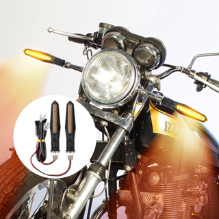 Kit 2/4 Peças Pisca Palito Slim De Seta Led Sequencial Esportiva Para Moto Amarelo Universal 12V