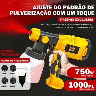 Paint 1000ML Yolo Pistola Pintura Pulverizador de Tinta 750W
