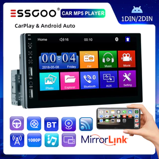 （Envio de São Paulo）ESSGOO 1 Din Rádio De Carro Bluetooth 7 Polegada Tela Sensível Multimídia MP5 Reprodutor De Vídeo em Oferta na Shopee