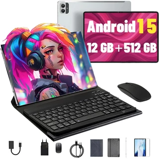Pad 12 Tablet 12GB+512GB  Android 15, com capa protetora, 10.1 polegadas, câmera de 16 MP + 32 MP,10000mAh em Oferta na Shopee