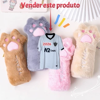 Estojo de Lápis Pata de Gato Miau Estojo de Lápis Escritório Escola Papelaria Presente Fofo RVDX
