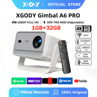 XGODY Gimbal A6PRO 4K Projetor Foco Automático 700ANSI 18000 Lumens Android 11 WiFi De Filme De Vídeo em Oferta na Shopee