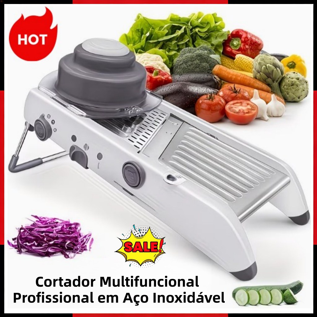 Mandolin Fatiador Profissional Aço Inox 18 tipos Cortador De