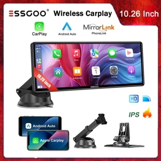ESSGOO Sem Fio 10.26 Polegada CarPlay Android Auto HD Tela De Toque Centro Rádio Do Carro Multimídia Player Vídeo USB/AU em Oferta na Shopee