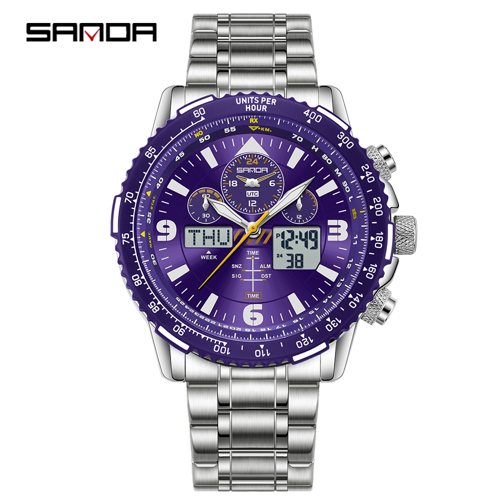 SANDA 6362 Relógio De Pulso Masculino Militar Digital Esportivo