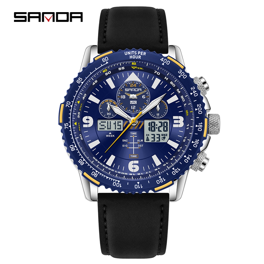 SANDA 6362 Relógio De Pulso Masculino Militar Digital Esportivo