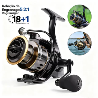 Molinete De Pesca De Metal EVA HD1000-7000 Max Arraste 10kg Cana Em Água Salgada em Oferta na Shopee