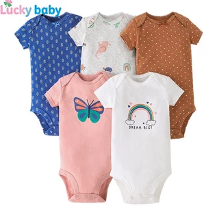【Promoção】Lucky bebê  baby girl / kit body bebê menina/body infantil menina 5 peças em Oferta na Shopee