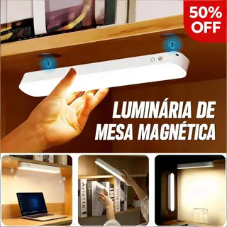 Luminária de LED Magnética para Parede Recarregável Touch Dimerizável para Quarto e Escritório
