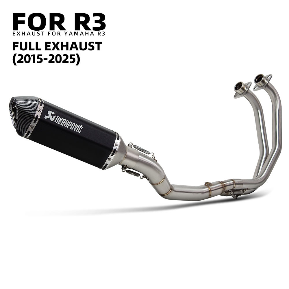 Kit De Moto 370MM Silenciador Akrapovic Com DB Killer Para R3 R25