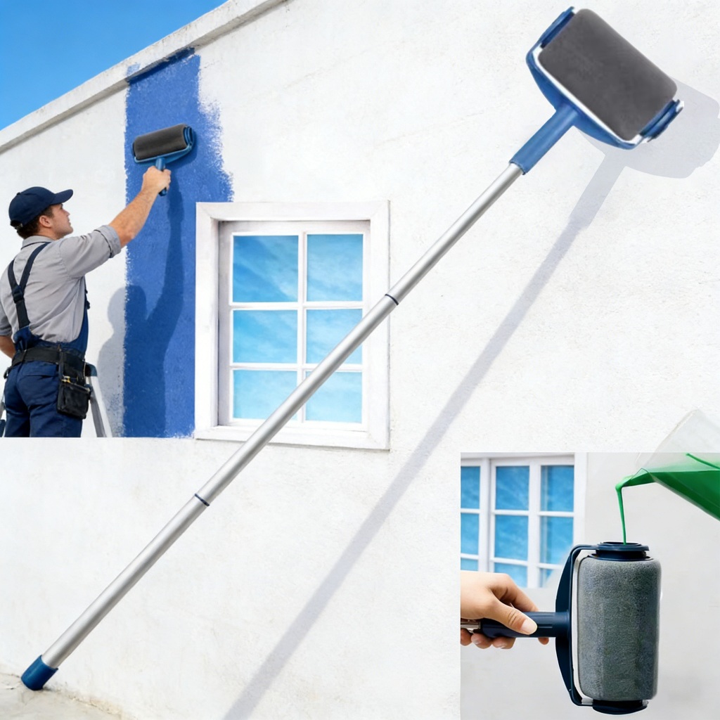 Kit Rolo E Pincel De Pintura Easy Glide 6 Polegadas Com Cabo 72 cm Para ...
