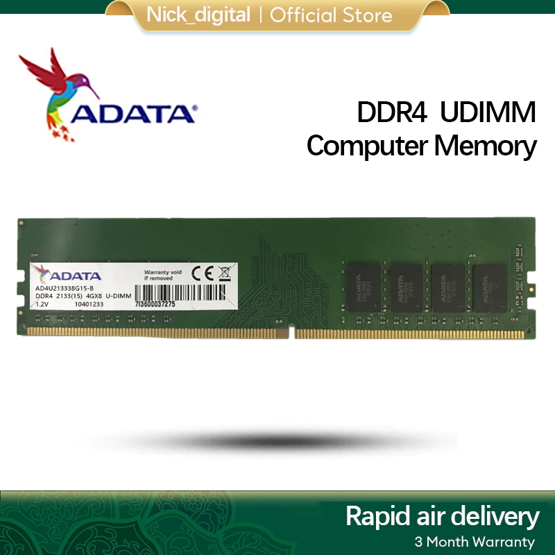 Memória RAM ADATA DDR4 4GB 8GB 16GB 2133MHz 2400MHz 2666MHz 3200MHz UDIMM 1.2V 288 Pinos | PC De Mesa Intel AMD Original